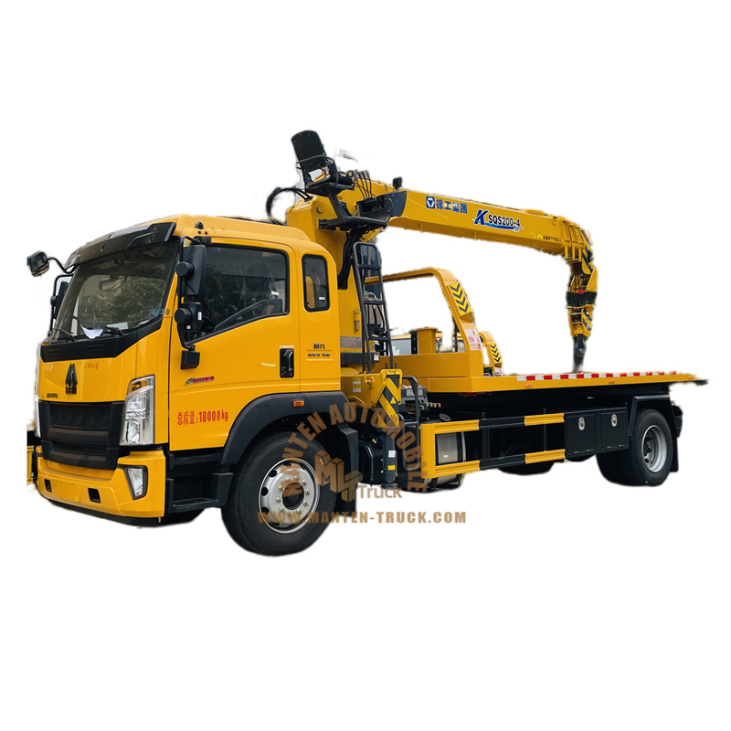 Howo 6ton Wrecker Truck With 8ton Crane