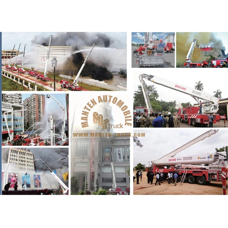 Aerial Ladder Fire Truck Good Performance