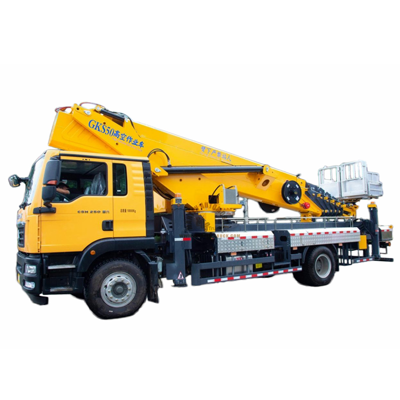 50m SINOTRUK 4x2 Telescopic Boom Hydraulic Aerial Cage Truck