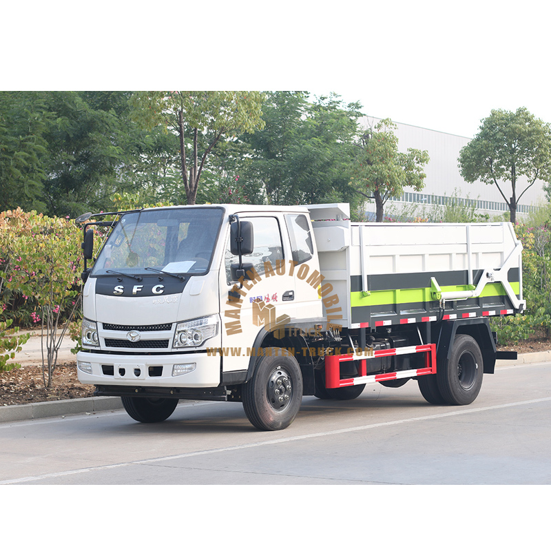 garbage truck picking up bin