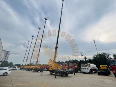 Record the Delivery of 27 meters aerial platform truck for exporting project.