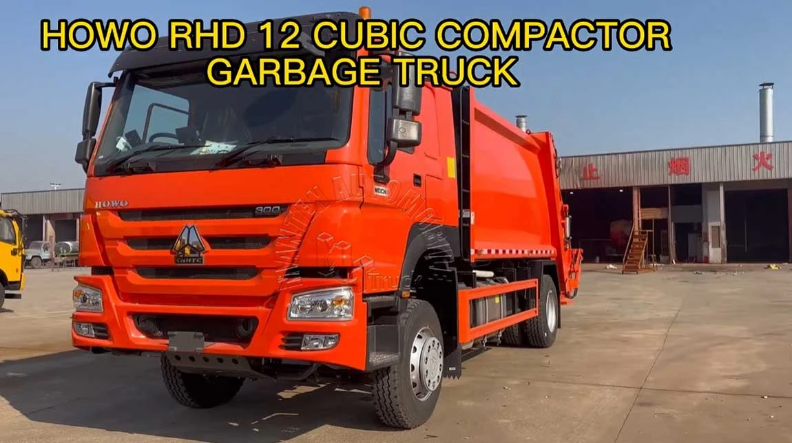 HOWO RHD 12 cubic compactor garbage truck